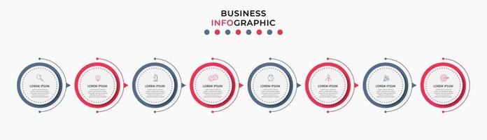 Infographic design business template with icons and 8 options or steps vector