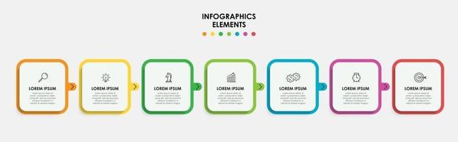 Infographic design business template with icons and 7 options or steps vector