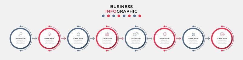 Infographic design business template with icons and 8 options or steps vector
