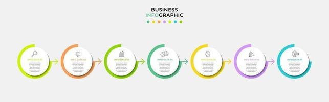 Infographic design business template with icons and 7 options or steps vector