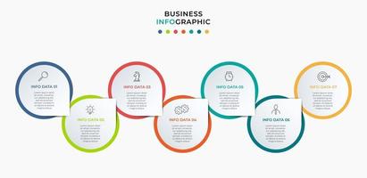 Infographic design business template with icons and 7 options or steps vector