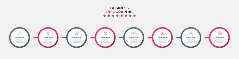 Infographic design business template with icons and 8 options or steps