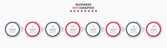 Infographic design business template with icons and 8 options or steps vector