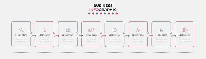 Infographic design business template with icons and 8 options or steps vector