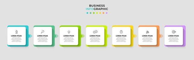Infographic design business template with icons and 7 options or steps vector