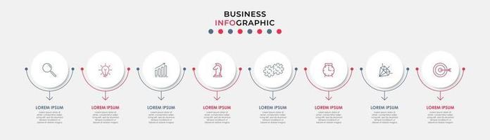 Infographic design business template with icons and 8 options or steps vector