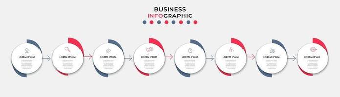 Infographic design business template with icons and 8 options or steps vector