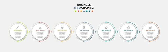 Infographic design business template with icons and 7 options or steps vector