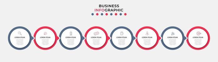 Infographic design business template with icons and 8 options or steps vector