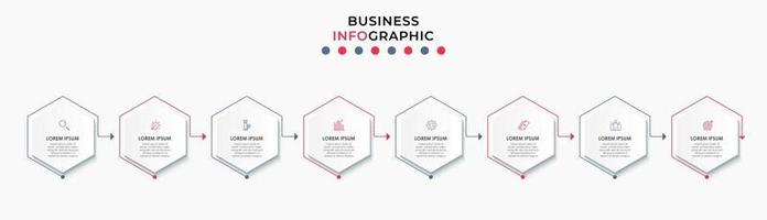 Infographic design business template with icons and 8 options or steps vector