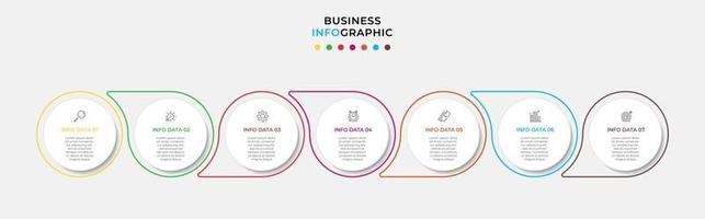Infographic design business template with icons and 7 options or steps vector