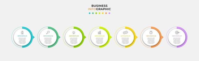 Infographic design business template with icons and 7 options or steps vector