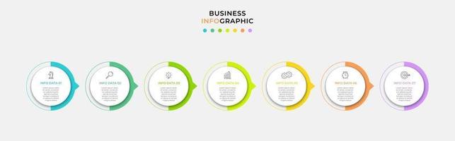 Infographic design business template with icons and 7 options or steps vector