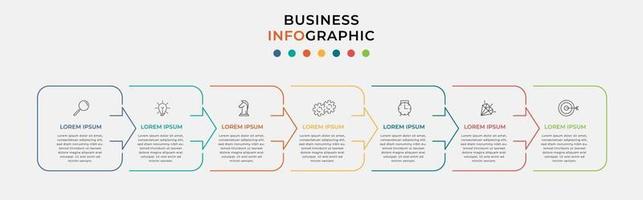 Infographic design business template with icons and 7 options or steps vector