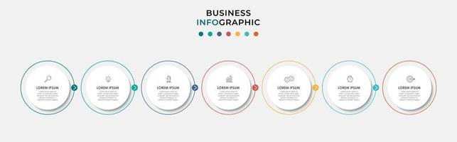 Infographic design business template with icons and 7 options or steps vector
