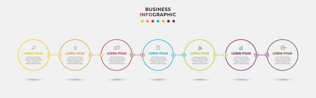 Infographic design business template with icons and 7 options or steps vector