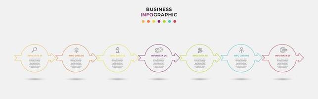 Infographic design business template with icons and 7 options or steps vector