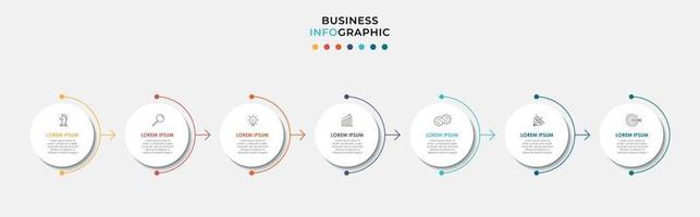 Infographic design business template with icons and 7 options or steps vector