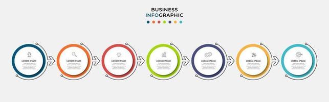 Infographic design business template with icons and 7 options or steps vector