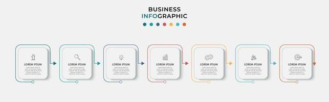 Infographic design business template with icons and 7 options or steps vector