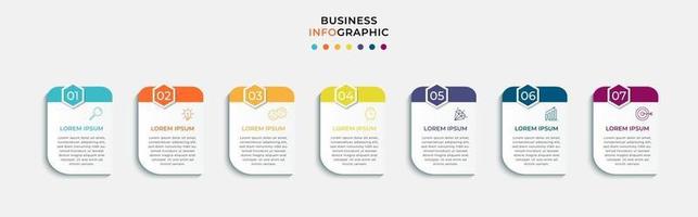 Infographic design business template with icons and 7 options or steps vector