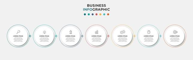 Infographic design business template with icons and 7 options or steps vector