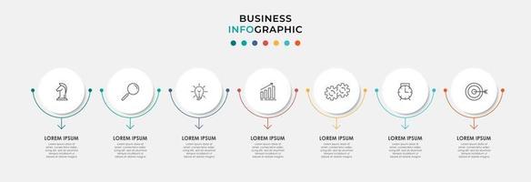 Infographic design business template with icons and 7 options or steps vector