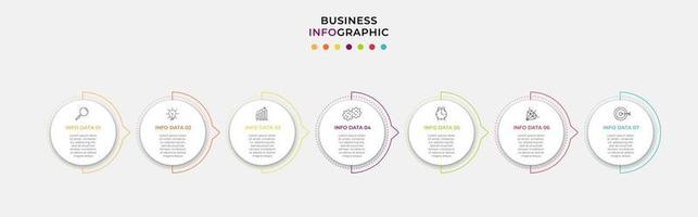 Infographic design business template with icons and 7 options or steps vector