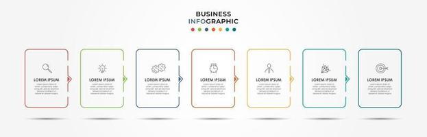Infographic design business template with icons and 7 options or steps vector
