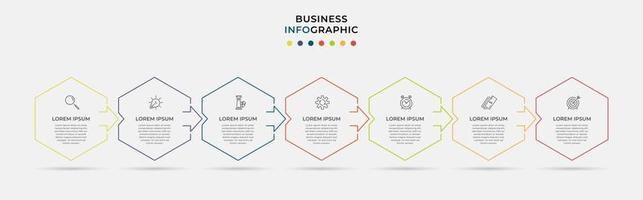 Infographic design business template with icons and 7 options or steps vector