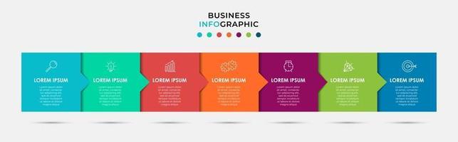 Infographic design business template with icons and 7 options or steps vector