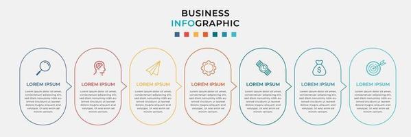 Infographic design business template with icons and 7 options or steps vector