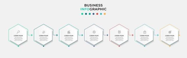 Infographic design business template with icons and 7 options or steps vector
