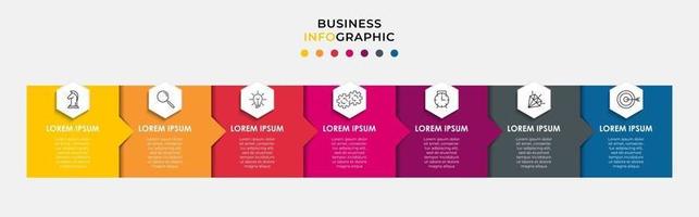Infographic design business template with icons and 7 options or steps vector