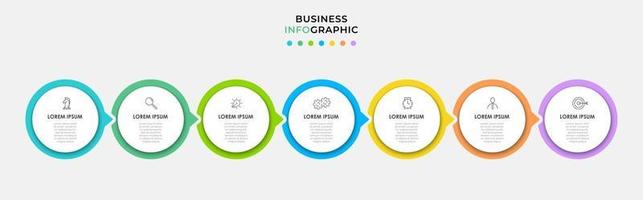 Infographic design business template with icons and 7 options or steps vector