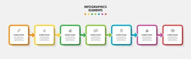 Infographic design business template with icons and 7 options or steps vector