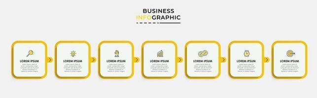 Plantilla de negocio de diseño infográfico con iconos y 7 opciones o pasos. vector