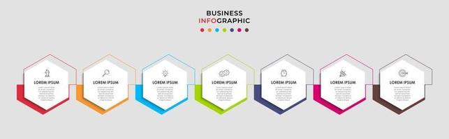 Infographic design business template with icons and 7 options or steps vector