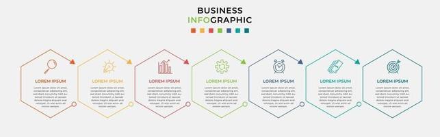 Infographic design business template with icons and 7 options or steps vector