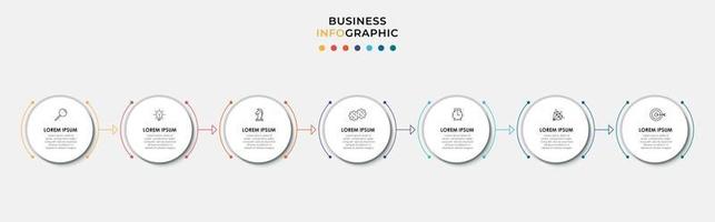 Infographic design business template with icons and 7 options or steps vector