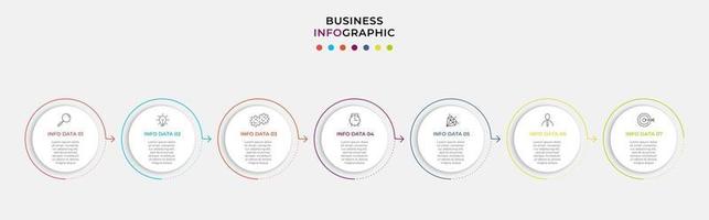 Infographic design business template with icons and 7 options or steps vector