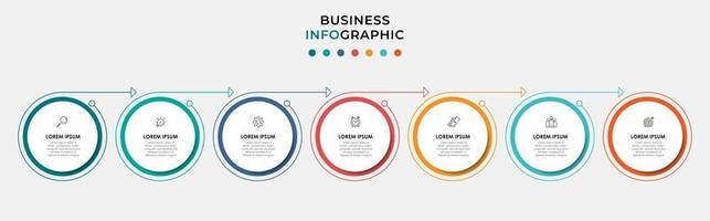 Infographic design business template with icons and 7 options or steps vector