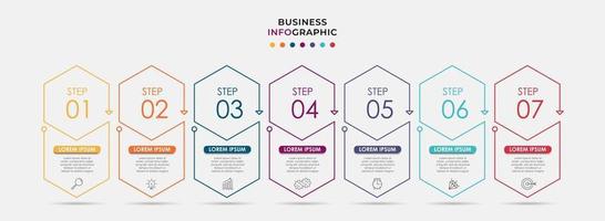 Infographic design business template with icons and 7 options or steps vector