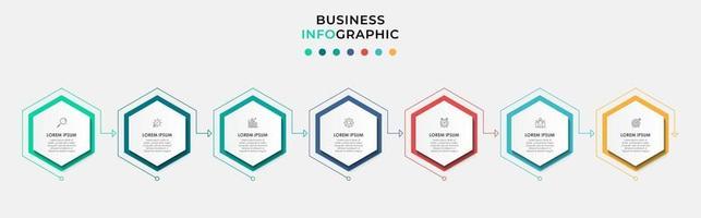 Infographic design business template with icons and 7 options or steps vector