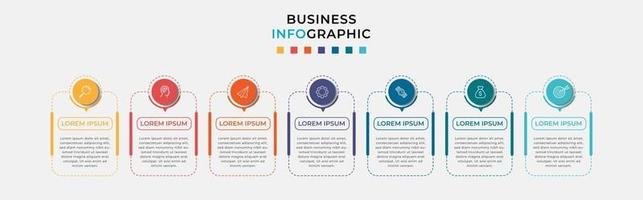 Infographic design business template with icons and 7 options or steps vector