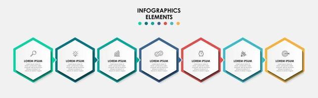 Infographic design business template with icons and 7 options or steps vector