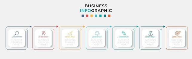 Infographic design business template with icons and 7 options or steps vector