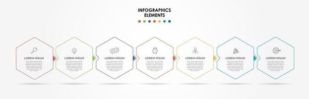 Infographic design business template with icons and 7 options or steps vector