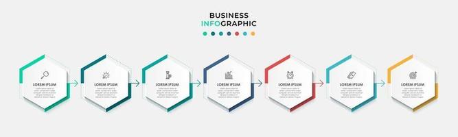 Infographic design business template with icons and 7 options or steps vector