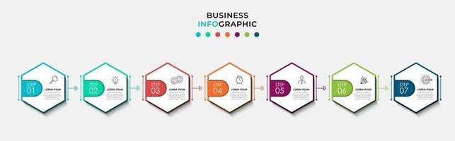 Infographic design business template with icons and 7 options or steps vector